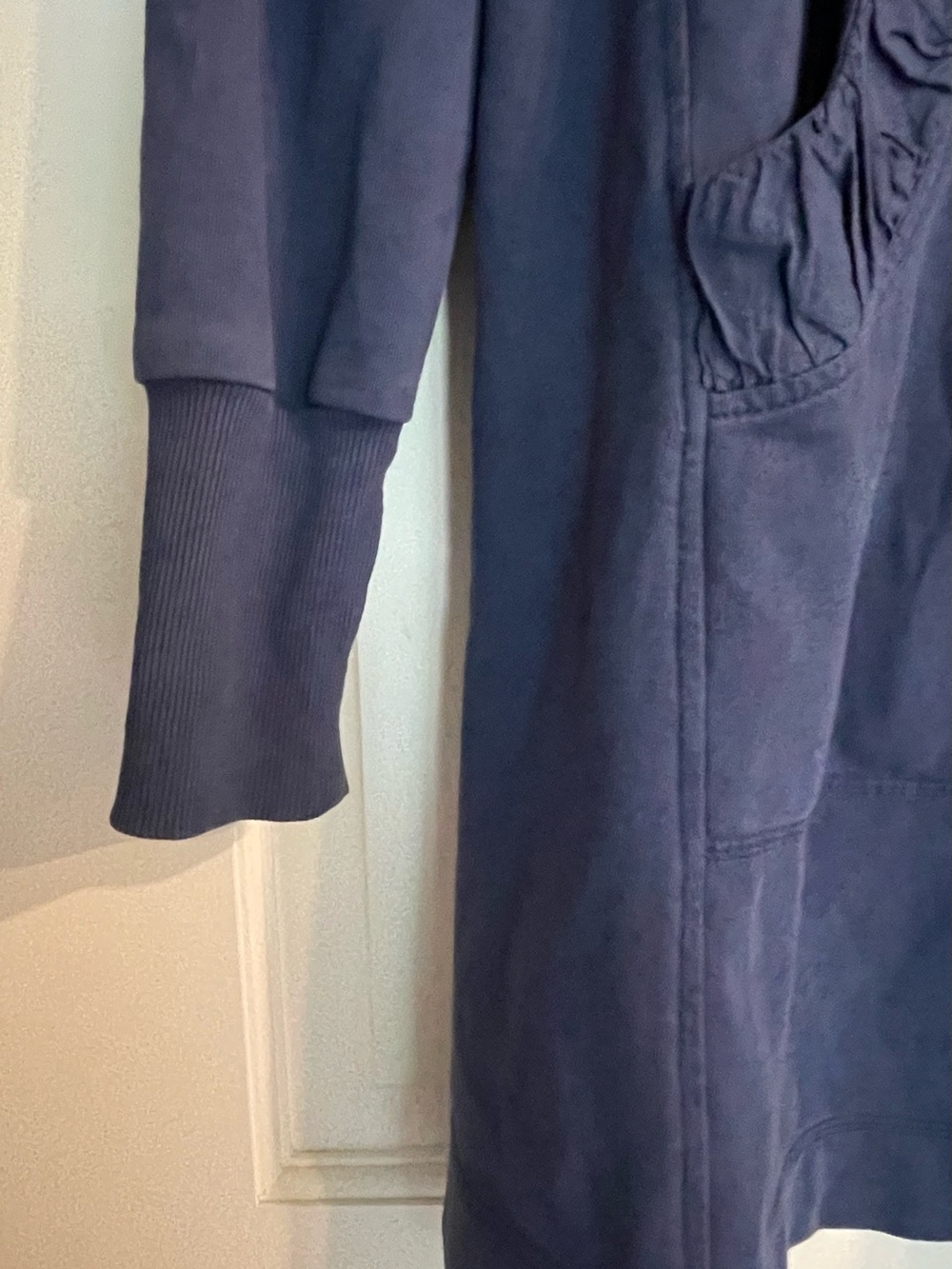 C.M.C. Color Me Cotton Women’s Navy Hooded Zip Front Long Tunic Jacket M - Picture 4 of 8